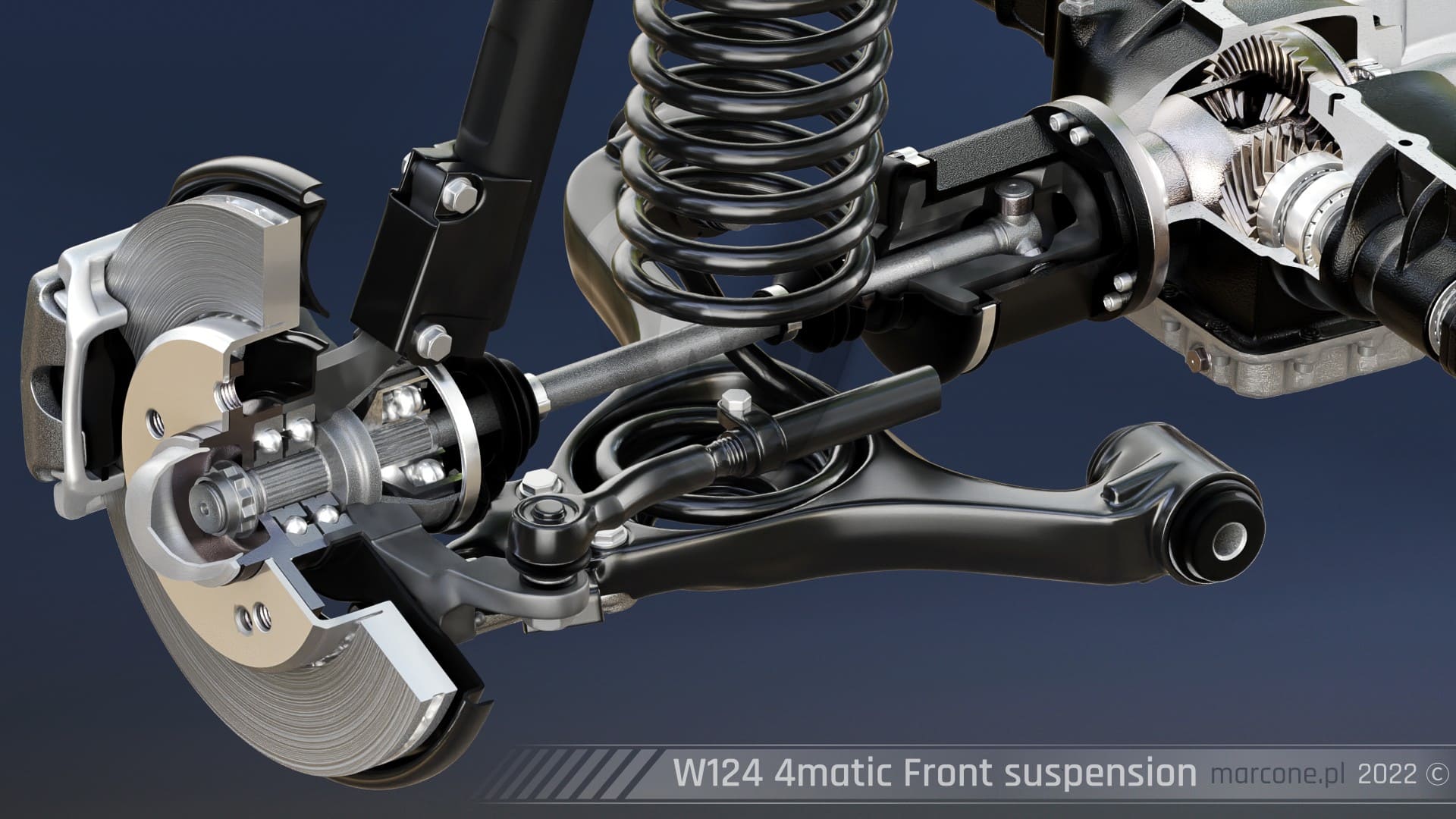 W124 4matic Front suspension
